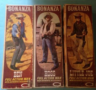 1966 Nbc Bonanza American Character Ben Hoss Joe W/ Accessories & Boxes