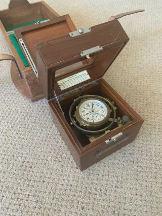 Marine Navigation Chronometer Antique Wwii Watch Clock By Hamilton Watch Company
