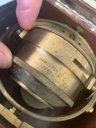 Marine navigation Chronometer antique WWII watch clock by Hamilton Watch Company 6