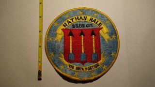 Extremely Rare Uss Nathan Hale (ssbn - 623) Nuclear Powered Submarine Patch.  Rare