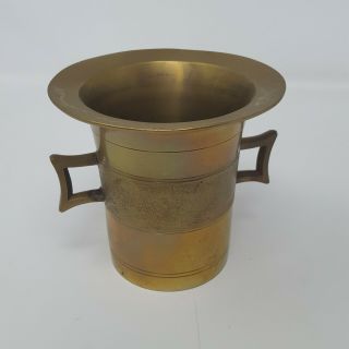 Vintage Solid Brass Mortar and Pestle with Handles 5 