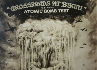 Operation Crossroads Atomic Bomb Test US Navy Bikini Mushroom Cloud Card 1946 2