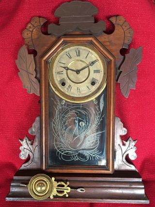 Antique Russell & Jones Clock Walnut Victorian Mantle Clock 8 Day T & S Project