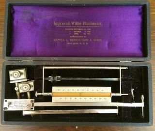 Antique Improved Willis Planimeter W/case - 1901 - Mfg James L.  Robertson & Sons