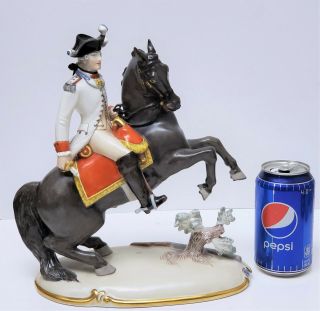 Nymphenburg German Porcelain Figurine Officer / Soldier on Horse 12