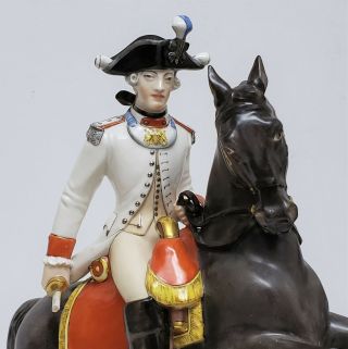 Nymphenburg German Porcelain Figurine Officer / Soldier on Horse 3