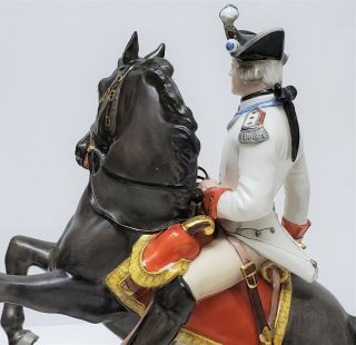 Nymphenburg German Porcelain Figurine Officer / Soldier on Horse 9