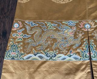 Antique Chinese Silk Brocade Dragon Robe 18th Century Kangxi Qing 10