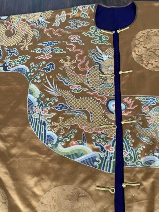 Antique Chinese Silk Brocade Dragon Robe 18th Century Kangxi Qing 11