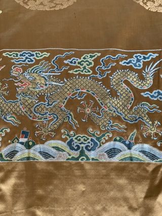 Antique Chinese Silk Brocade Dragon Robe 18th Century Kangxi Qing 12