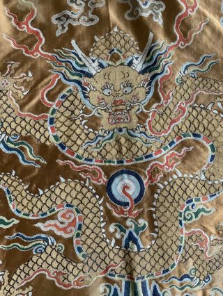 Antique Chinese Silk Brocade Dragon Robe 18th Century Kangxi Qing 3
