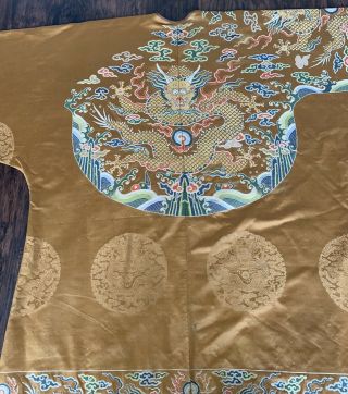 Antique Chinese Silk Brocade Dragon Robe 18th Century Kangxi Qing 8