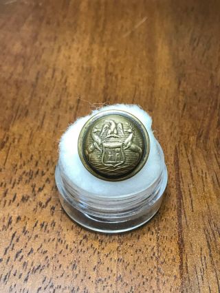 Civil War Michigan State Seal Staff Coat Button Goddard & Bro Backmark 3