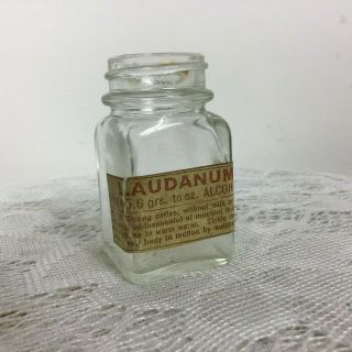Antique Apothecary Rare Laudanum Poison Pharmaceutical Bottle