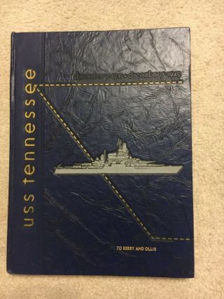 Uss Tennessee 1941 - 1945 Navy Cruise Book & Commendation Letter Bonus: Duffle