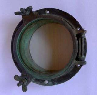 Antique Bronze Porthole 6 " Glass - Recovered From 1933 Classic 45 