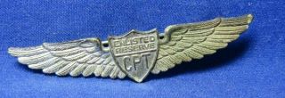 Wwii Sterling Cpt Civilian Pilot Training Program Wings Badge By Danecraft