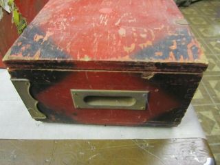 Vintage A.  C.  Gilbert Erector Set Zeppelin Air Ship Blimp Red Wooden Empty Box 8