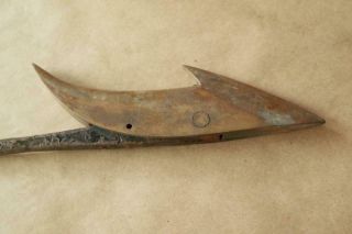 Vintage Curved Bronze Brass Toggle Head Whaling Maritime Harpoon 12