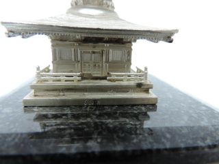 RARE VINTAGE JAPANESE SOLID STERLING SILVER PAGODA SHRINE 94 gr JAPAN 12