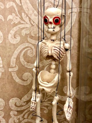 Vintage 1950s Pelham Puppet Halloween Skeleton Marionette Fly Apart Bones,  Box