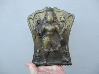 An Early Antique Indian/asian Bronze God Plaque 17th C?
