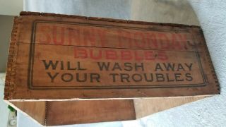 Vintage Antique Sunny Monday Soap Box Wood Crate