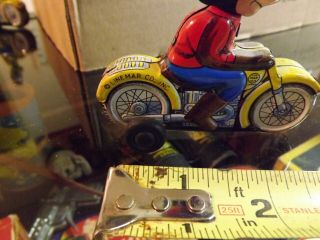RARE Vintage Disney Mickey Mouse on Motorcycle Tin Toy Linemar Japan Friction 3 