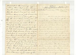 1863 Civil War Letter,  Florida Rr Picket Stations,  Ref: Guarding Railroad Bridge