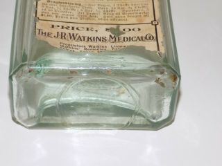 Antique Watkins Cough Remedy Bottle With Label Alcohol Heroin Chloroform Medical 10