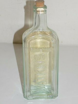 Antique Watkins Cough Remedy Bottle With Label Alcohol Heroin Chloroform Medical 8