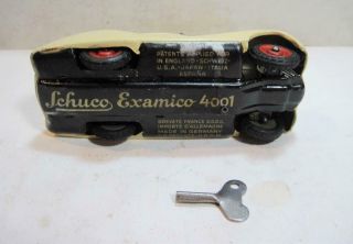 Vintage Schuco Examico 4001 Wind - Up 4 - Speed w Reverse German Tin Car w Key 4