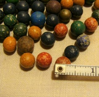 118 Antique Civil War Era Hand Made CLAY Marbles 3/8 