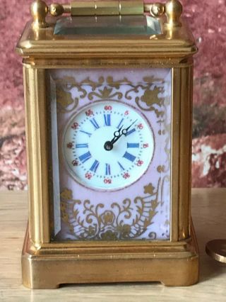 Vintage Austrian Miniature Enamelled Bird & Gilt Boudoir Carriage Clock 2