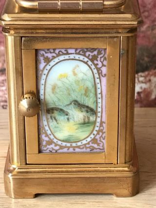 Vintage Austrian Miniature Enamelled Bird & Gilt Boudoir Carriage Clock 4