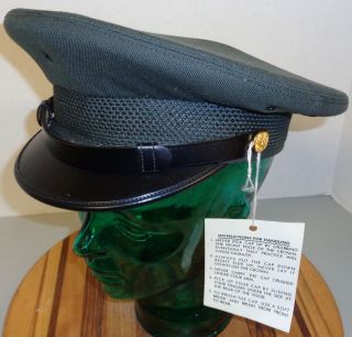 Nwt 1970 Viet Nam War Era Us Army Military Dress Hat Cap 7 3/8 Serge Ag - 44