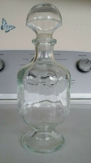 Antique Vintage Glass 8 " Apothecary Jar - Vanity Bottle - Medical / Decorative