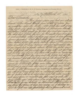 March 1865 Letter To Photographer Charles D.  Fredricks - End Of Civil War