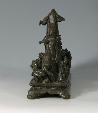 Fine Chinese Bronze Scholars Five Mountain Peak Daoist Brush Rest Ming 9