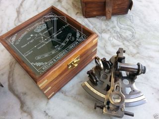 Antique Collectible Nautical Brass German Marine Sextant w/ Wooden Box 4