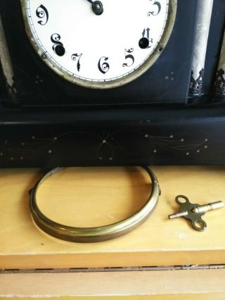 ANTIQUE 19th Century Sessions Mantle Clock 6