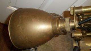 ANTIQUE BRASS SCISSOR LAMP MACHINE AGE INDUSTRIAL WALL MOUNT TELESCOPIC LIGHT 6