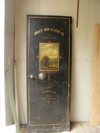 Antique Hall ' s Safe & Lock Bank Door FO Bailey & Company Portland Maine 1880 ' s 2