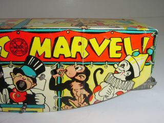 Vintage 30s Louis Marx Acrobatic Marvel Tin Litho Wind - Up Monkey Circus Toy,  Box 7