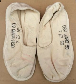 Vtg 1956 Deadstock Ohs Oregon State Hospital Insane Asylum Ward Shoes Slippers