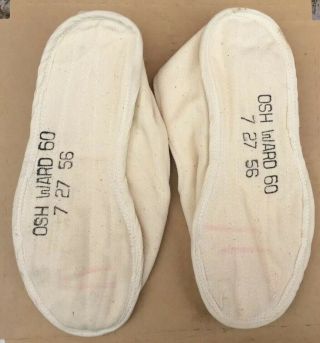 VTG 1956 Deadstock OHS Oregon State Hospital Insane Asylum Ward Shoes Slippers 3