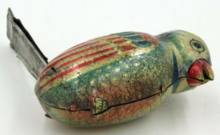 Pre War Japan 3 - D Tin Bird Whistle with Colorful,  Detailed litho 2