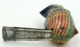 Pre War Japan 3 - D Tin Bird Whistle with Colorful,  Detailed litho 4
