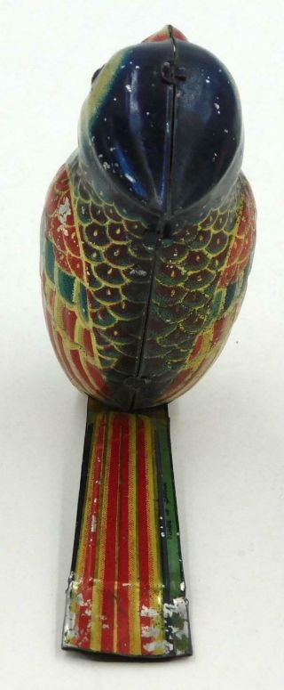 Pre War Japan 3 - D Tin Bird Whistle with Colorful,  Detailed litho 6