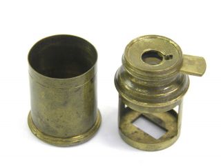 Antique Late 19th Century Brass Travelling Pocket Microscope Magnifier